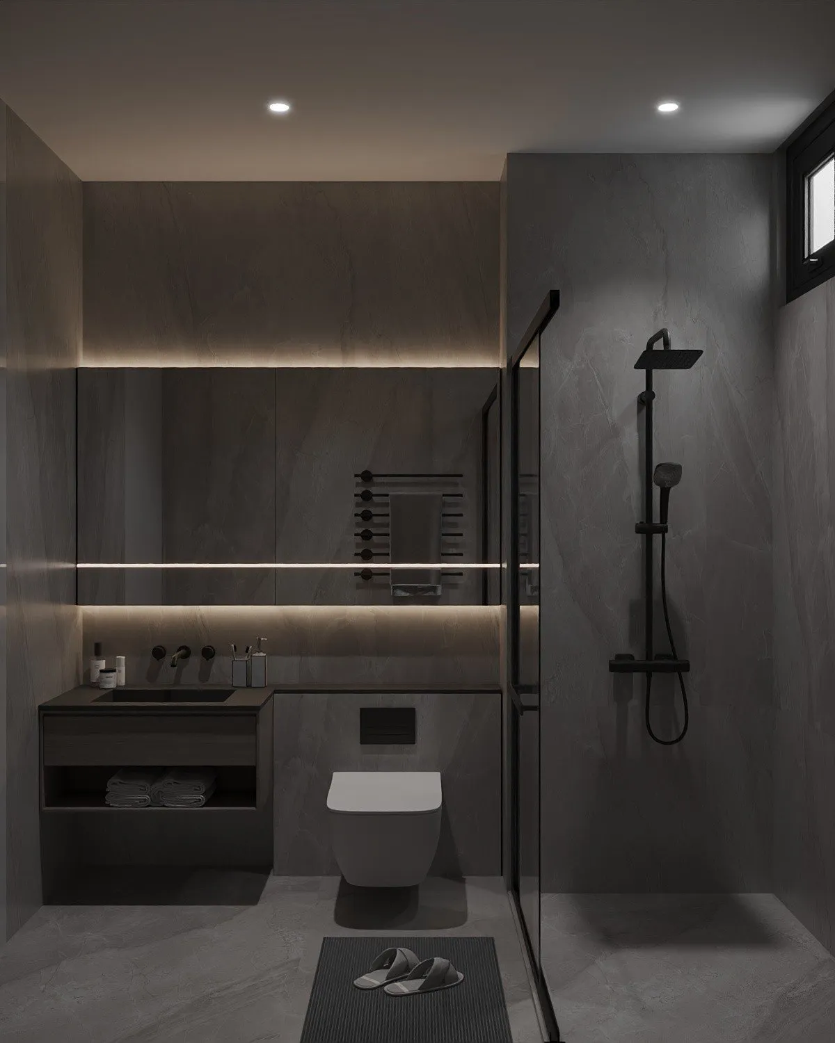 Concept nội thất phòng tắm, nhà vệ sinh Nhà phố Tây Ninh phong cách Hiện đại Modern
