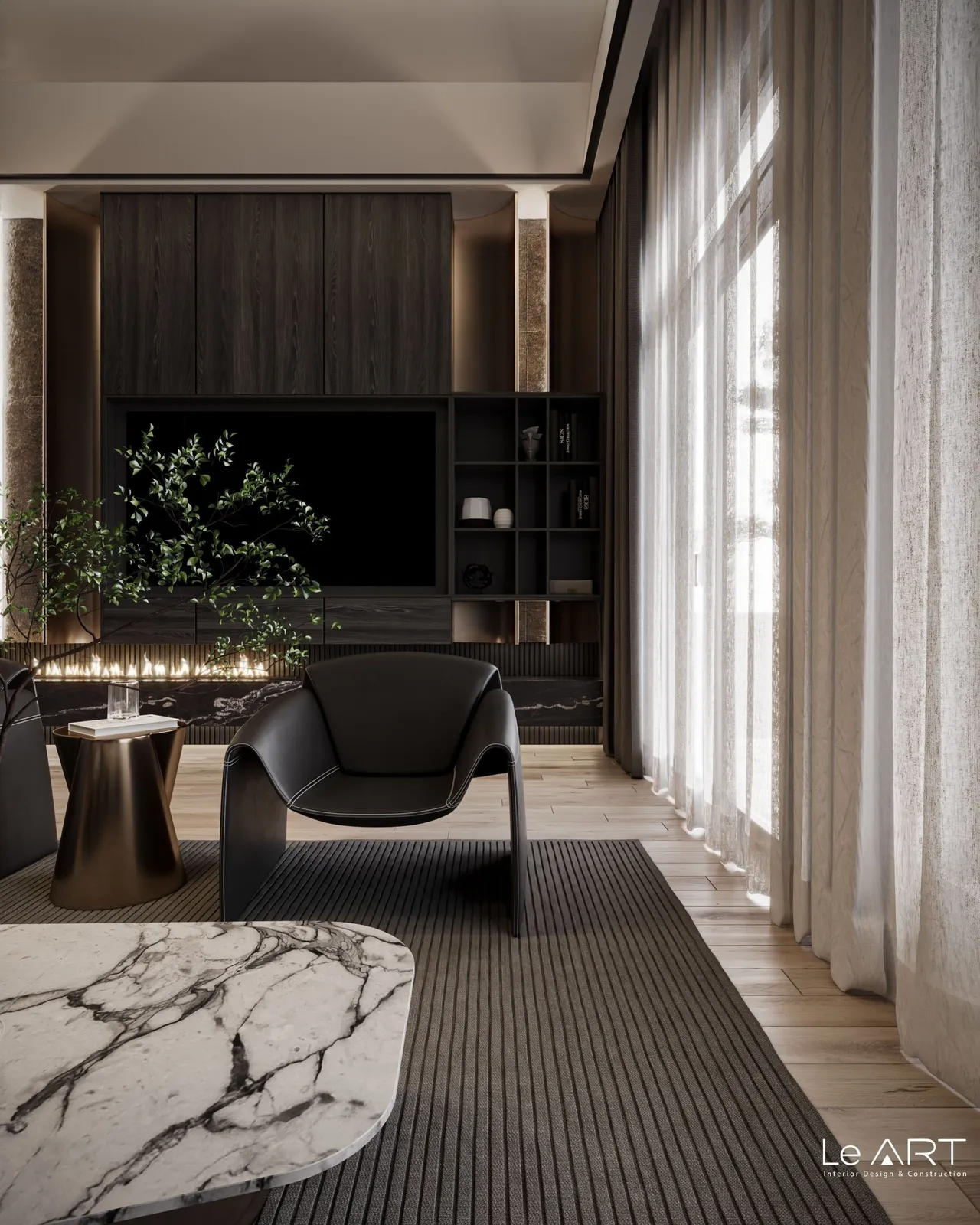 Concept nội thất phòng khách Nhà phố Tây Ninh phong cách Hiện đại Modern