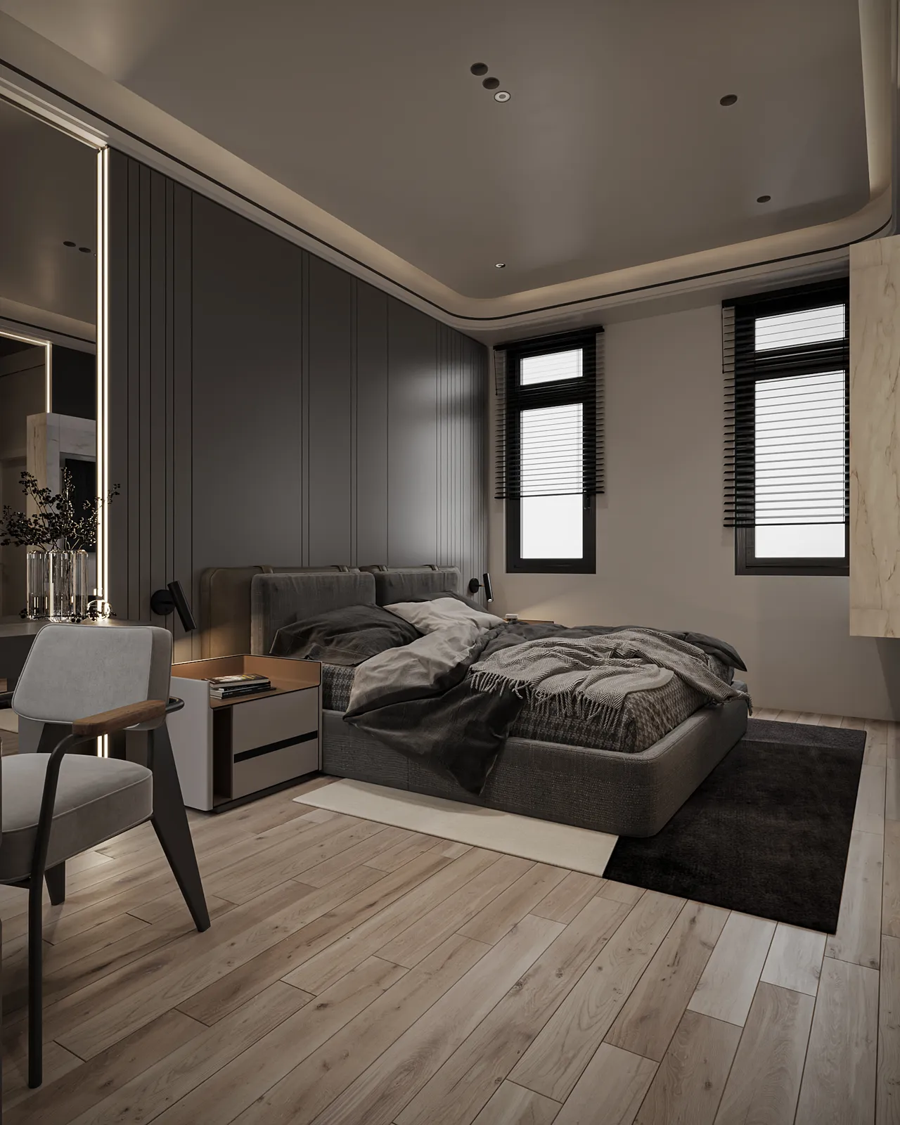 Concept nội thất phòng ngủ Nhà phố Tây Ninh phong cách Hiện đại Modern