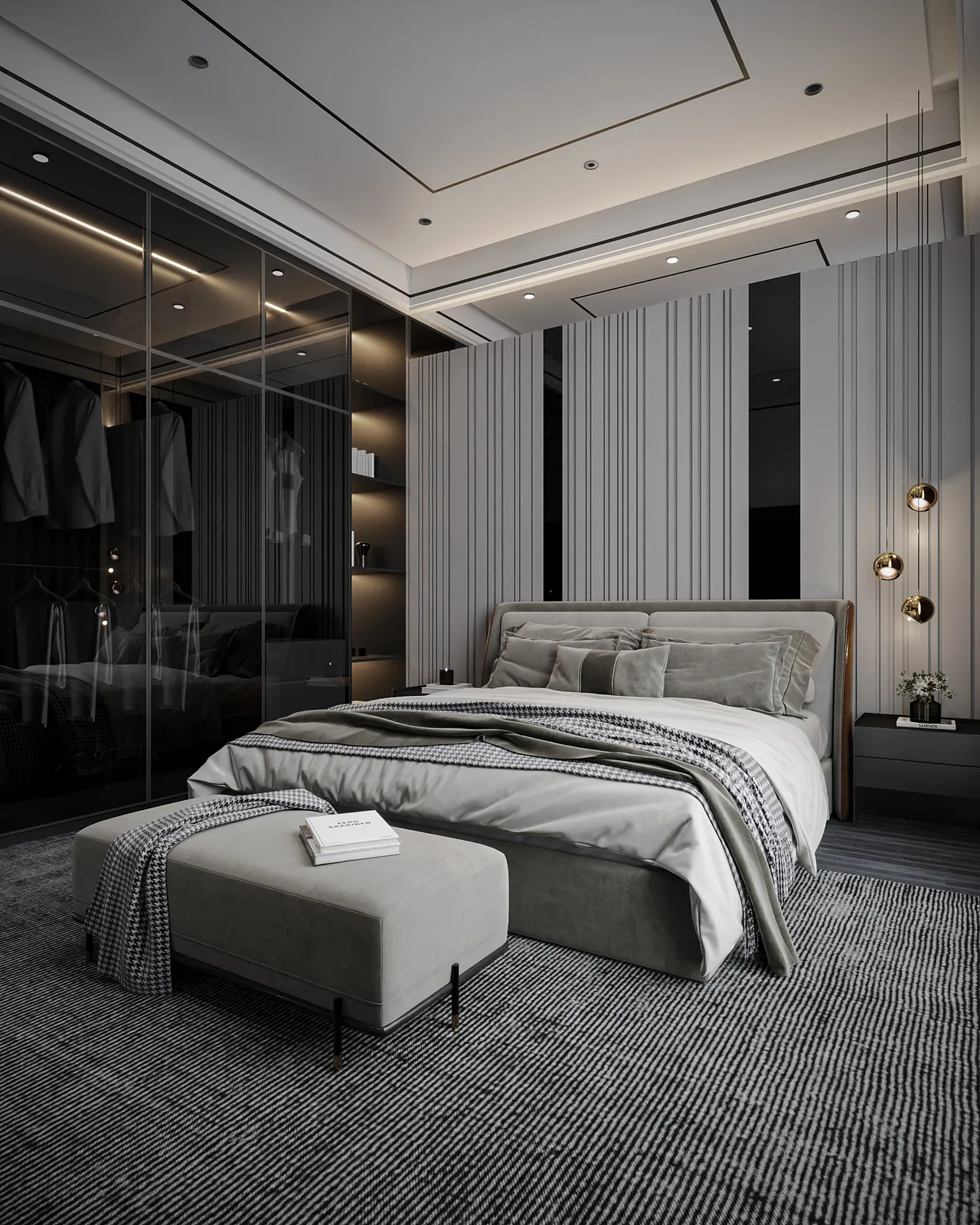 Concept nội thất phòng ngủ Nhà phố Tây Ninh phong cách Hiện đại Modern