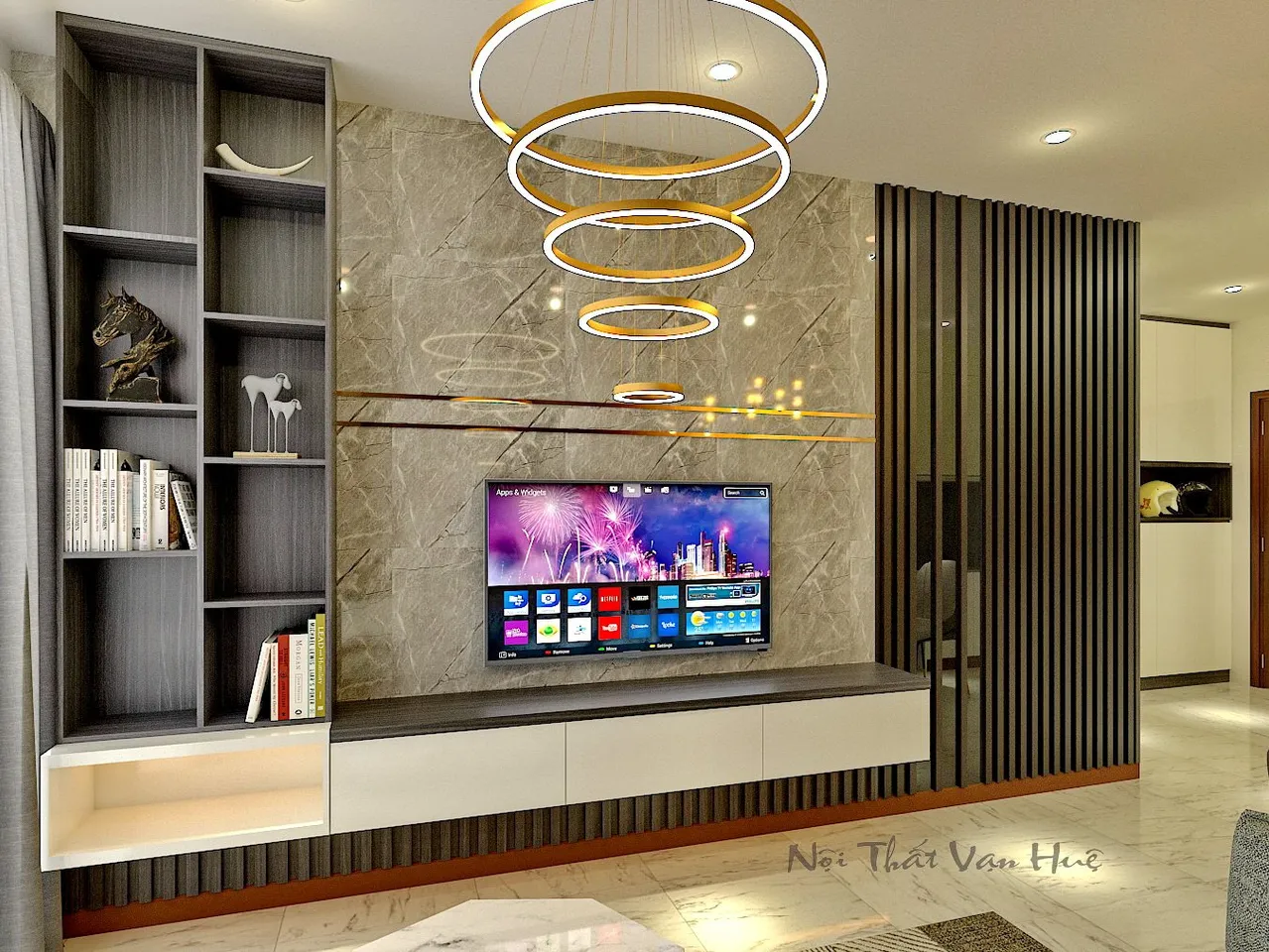 Concept nội thất phòng khách Căn hộ chung cư C Sky View phong cách Hiện đại Modern