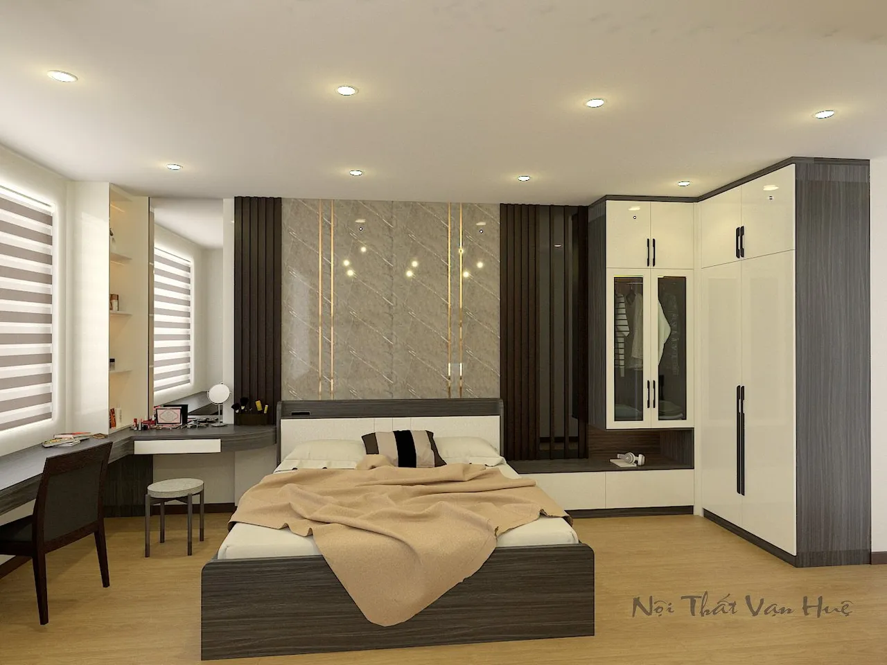 Concept nội thất phòng ngủ Căn hộ chung cư C Sky View phong cách Hiện đại Modern