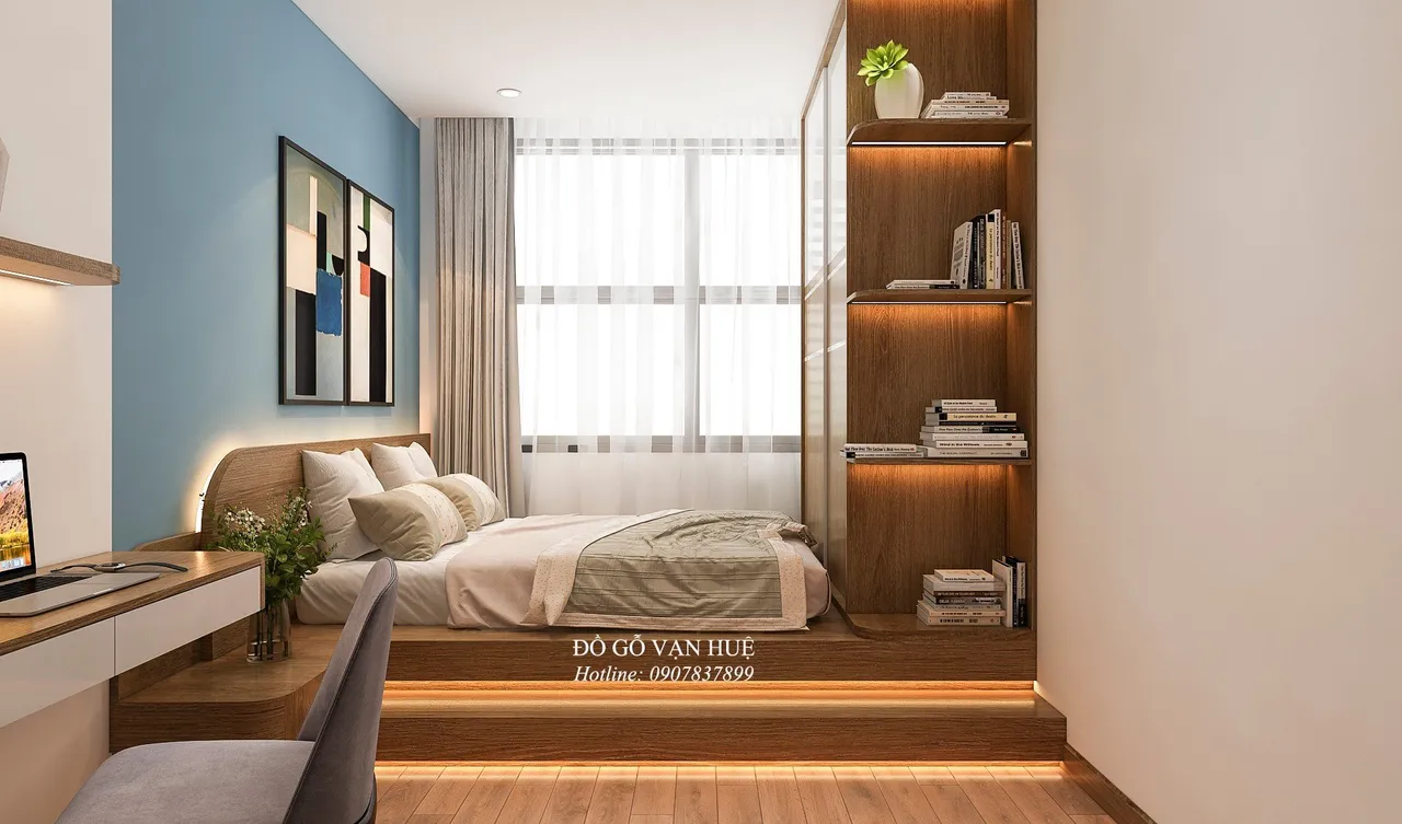 Concept nội thất phòng ngủ Căn hộ C Sky View phong cách Hiện đại Modern