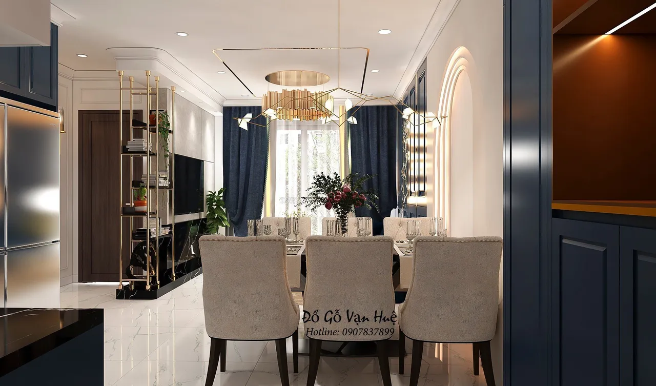 Concept nội thất phòng ăn Căn hộ chung cư C Sky View phong cách Tân cổ điển Neo Classic