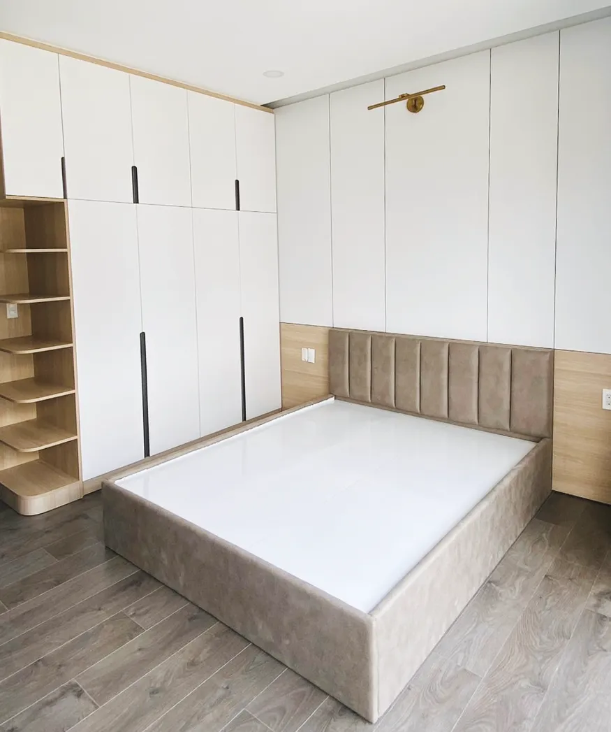 Hoàn thiện nội thất phòng ngủ Nhà phố Nhà Bè phong cách Hiện đại Modern
