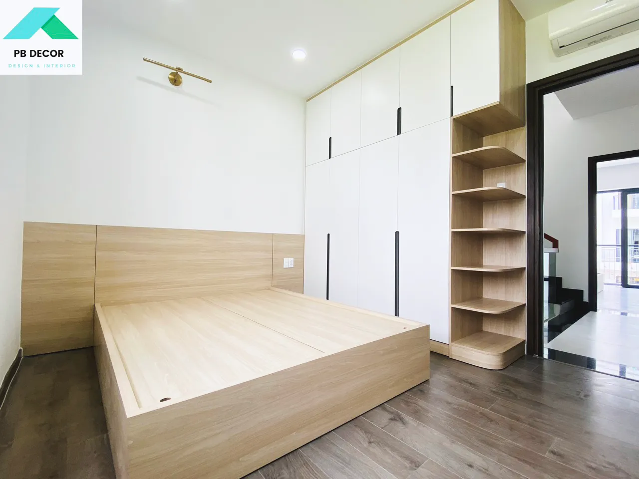 Hoàn thiện nội thất phòng ngủ Nhà phố Nhà Bè phong cách Hiện đại Modern
