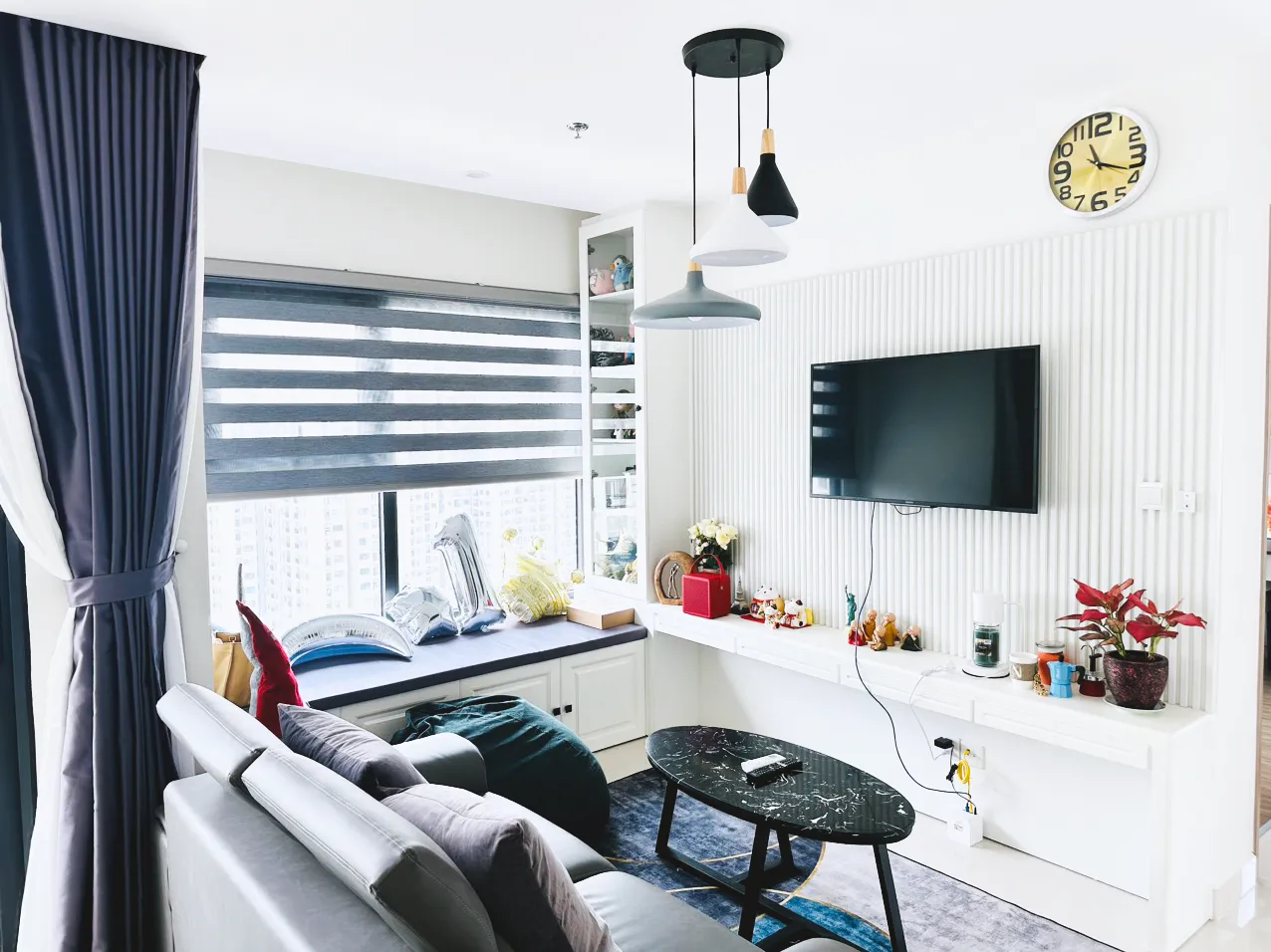 Hoàn thiện nội thất phòng khách Căn hộ chung cư Vinhomes Quận 9 phong cách Hiện đại Modern