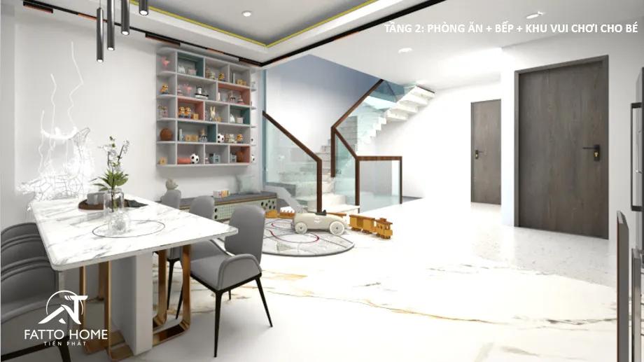 Concept nội thất phòng ăn Nhà phố shophouse Imperia Grand Plaza Đức Hòa phong cách Hiện đại Modern