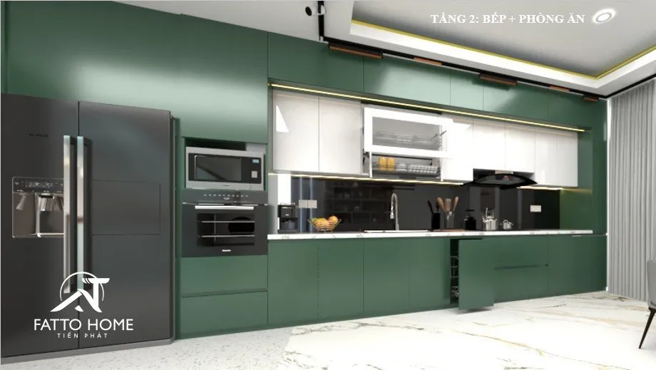 Concept nội thất nhà bếp Nhà phố shophouse Imperia Grand Plaza Đức Hòa phong cách Hiện đại Modern