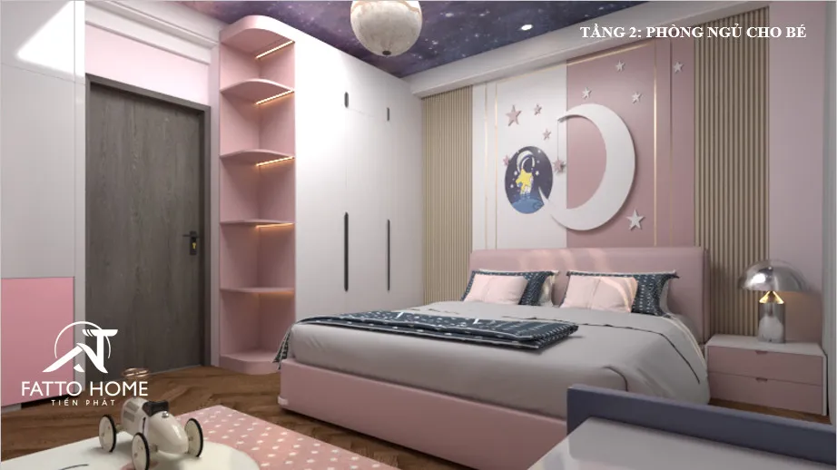 Concept nội thất phòng ngủ cho bé Nhà phố shophouse Imperia Grand Plaza Đức Hòa phong cách Hiện đại Modern
