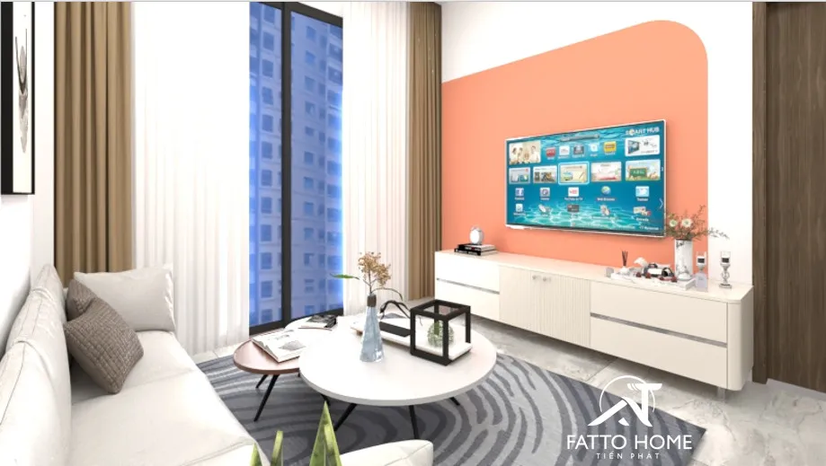 Concept nội thất phòng khách Căn hộ Westgate Bình Chánh phong cách Japandi