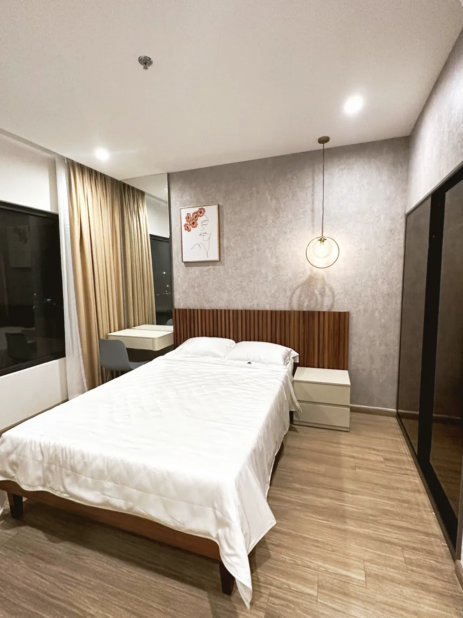 Hoàn thiện nội thất phòng ngủ master Căn hộ Vinhomes Q9 phong cách Hiện đại Modern