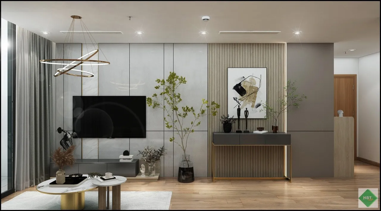 Concept nội thất phòng khách Căn hộ Eco Green Quận 7 phong cách Hiện đại Modern