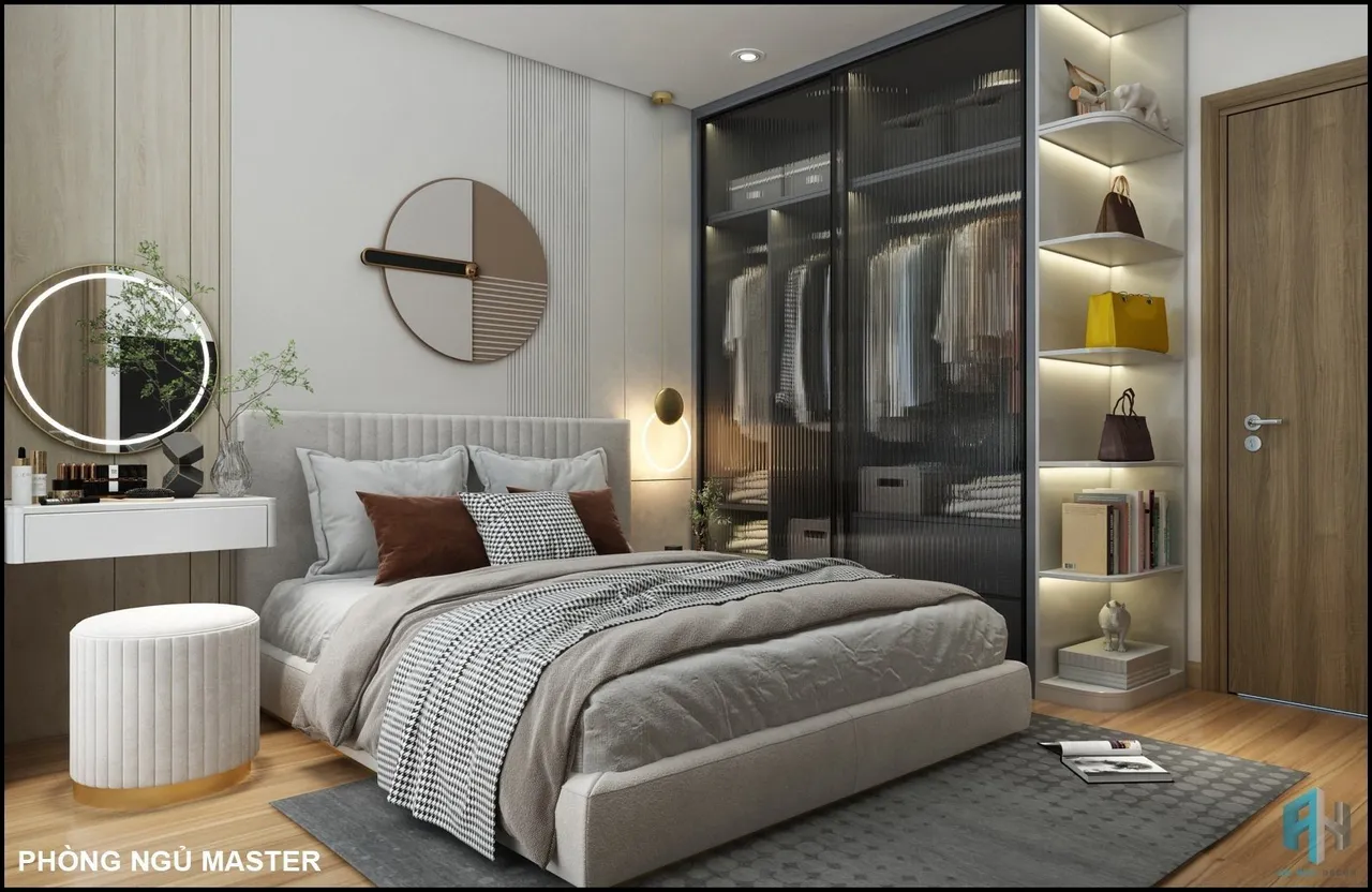Concept nội thất phòng ngủ master Căn hộ Eco Green Quận 7 phong cách Hiện đại Modern