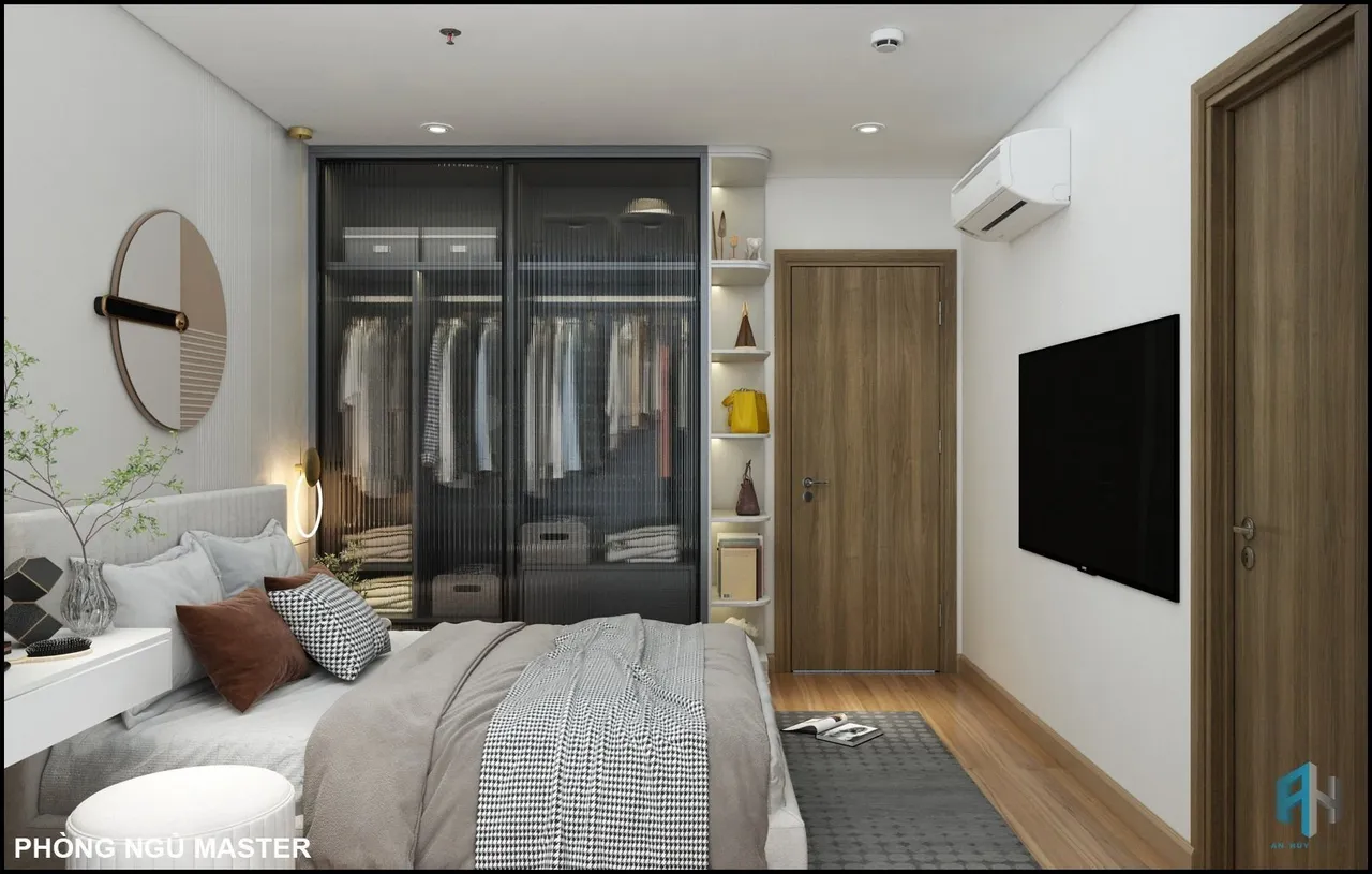 Concept nội thất phòng ngủ master Căn hộ Eco Green Quận 7 phong cách Hiện đại Modern