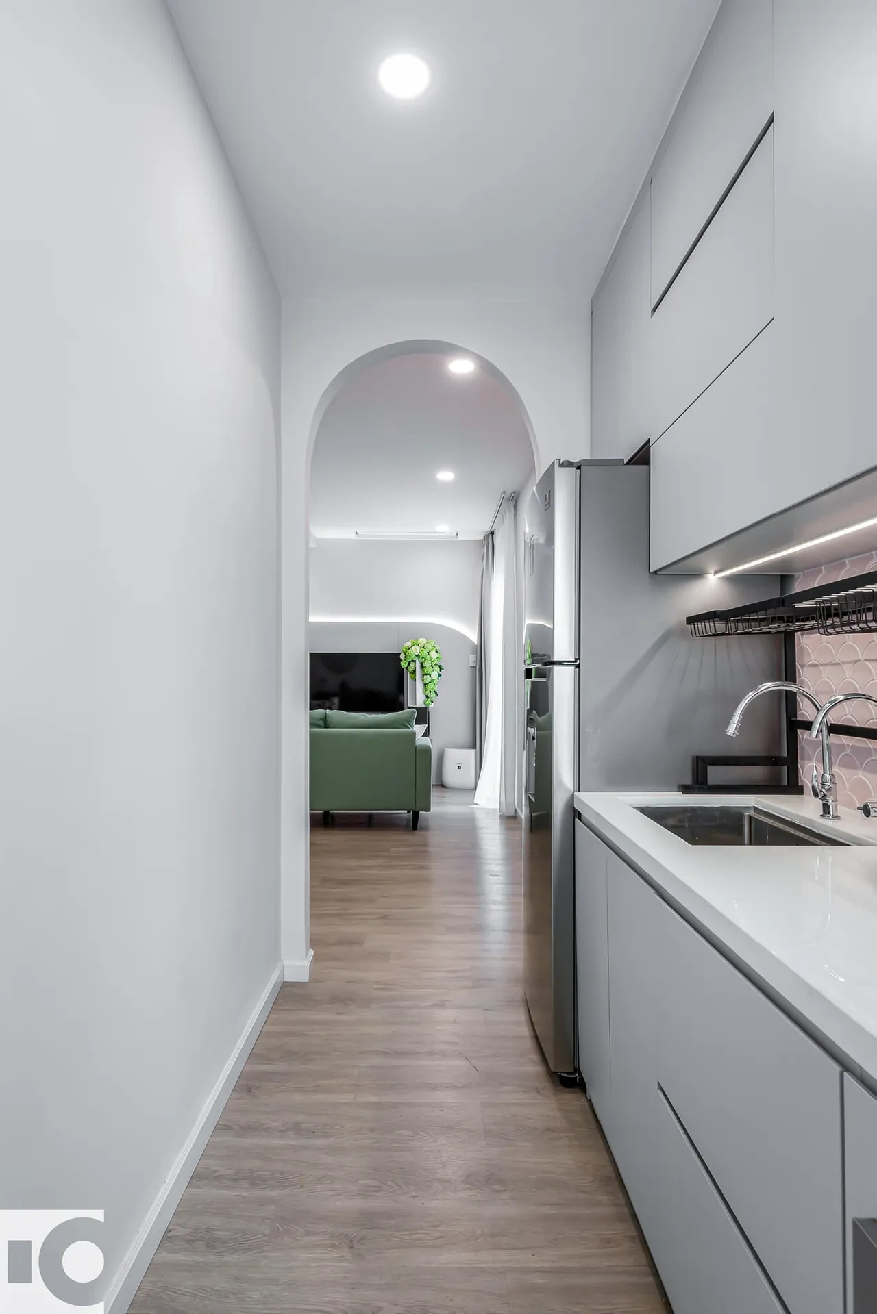 Hoàn thiện nội thất nhà bếp Căn hộ chung cư Thạnh Mỹ Lợi phong cách Tối giản Minimalist