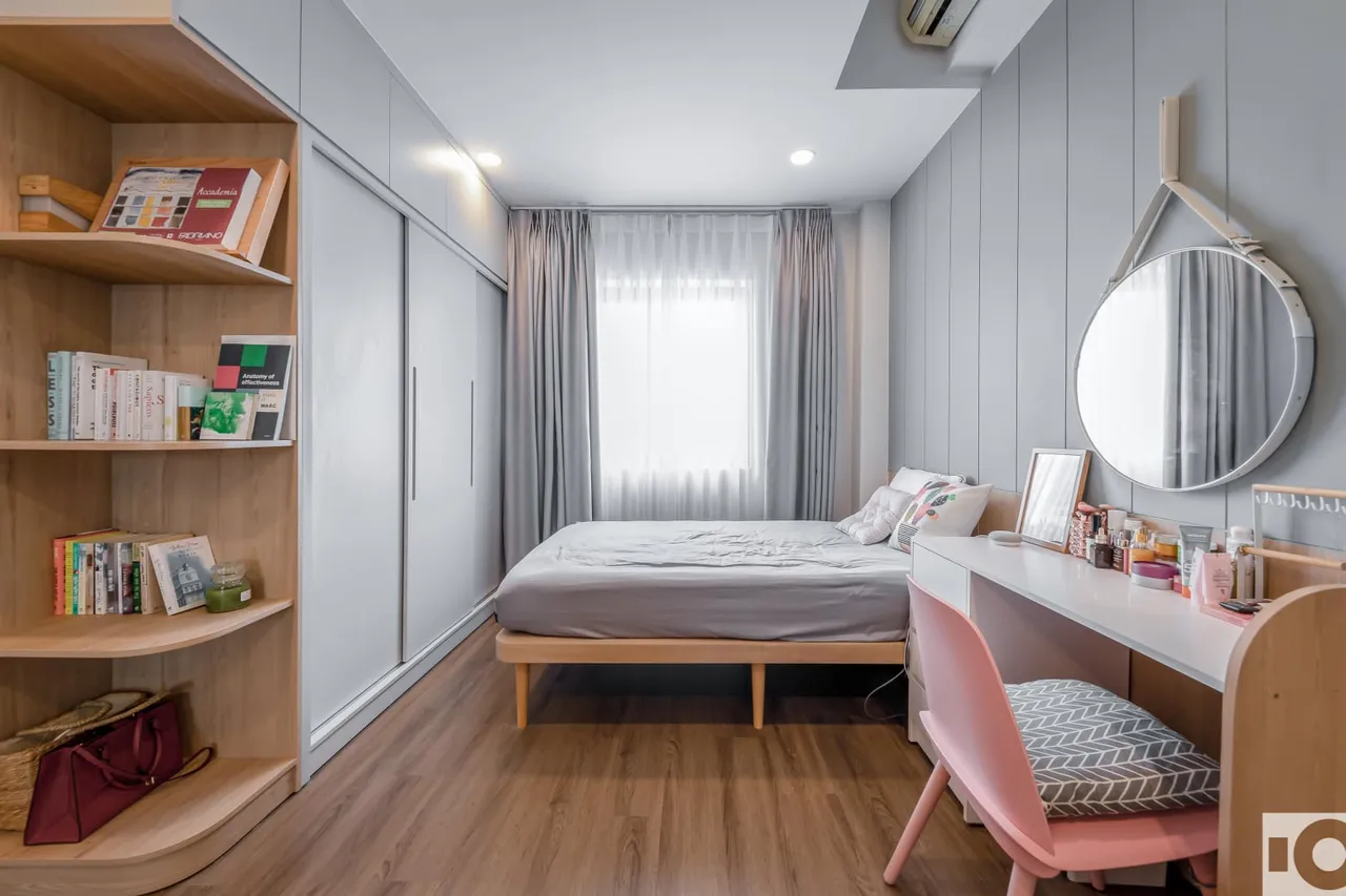 Hoàn thiện nội thất phòng ngủ Căn hộ chung cư Thạnh Mỹ Lợi phong cách Tối giản Minimalist