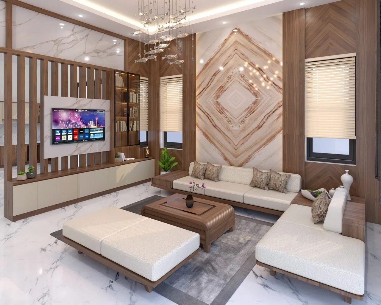 Hoàn thiện nội thất phòng khách Nhà phố Thuận An, Bình Dương phong cách Hiện đại Modern