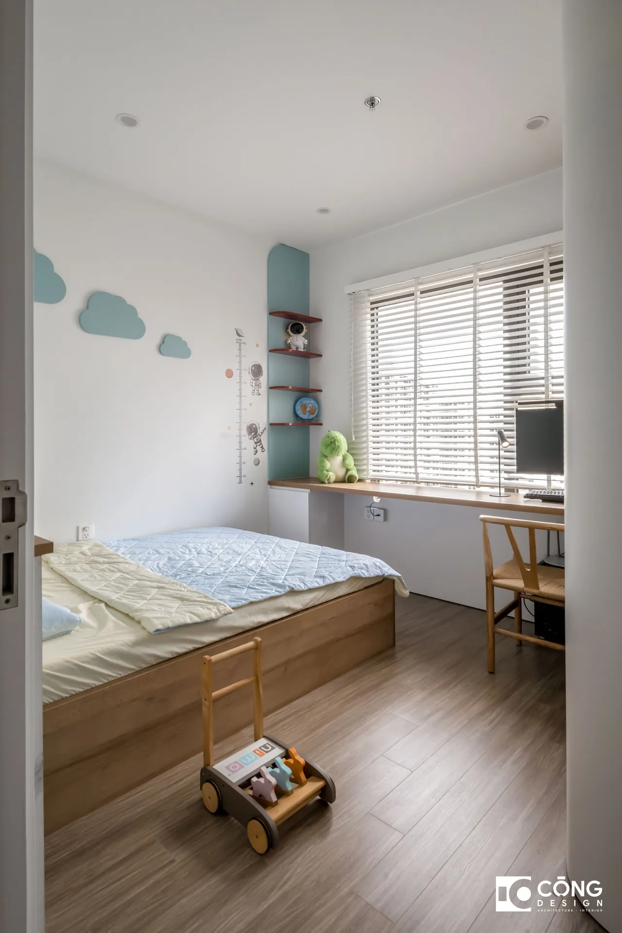 Hoàn thiện nội thất phòng ngủ cho bé Căn hộ S503 Vinhomes Grand Park phong cách Tối giản Minimalist, phong cách Color Block