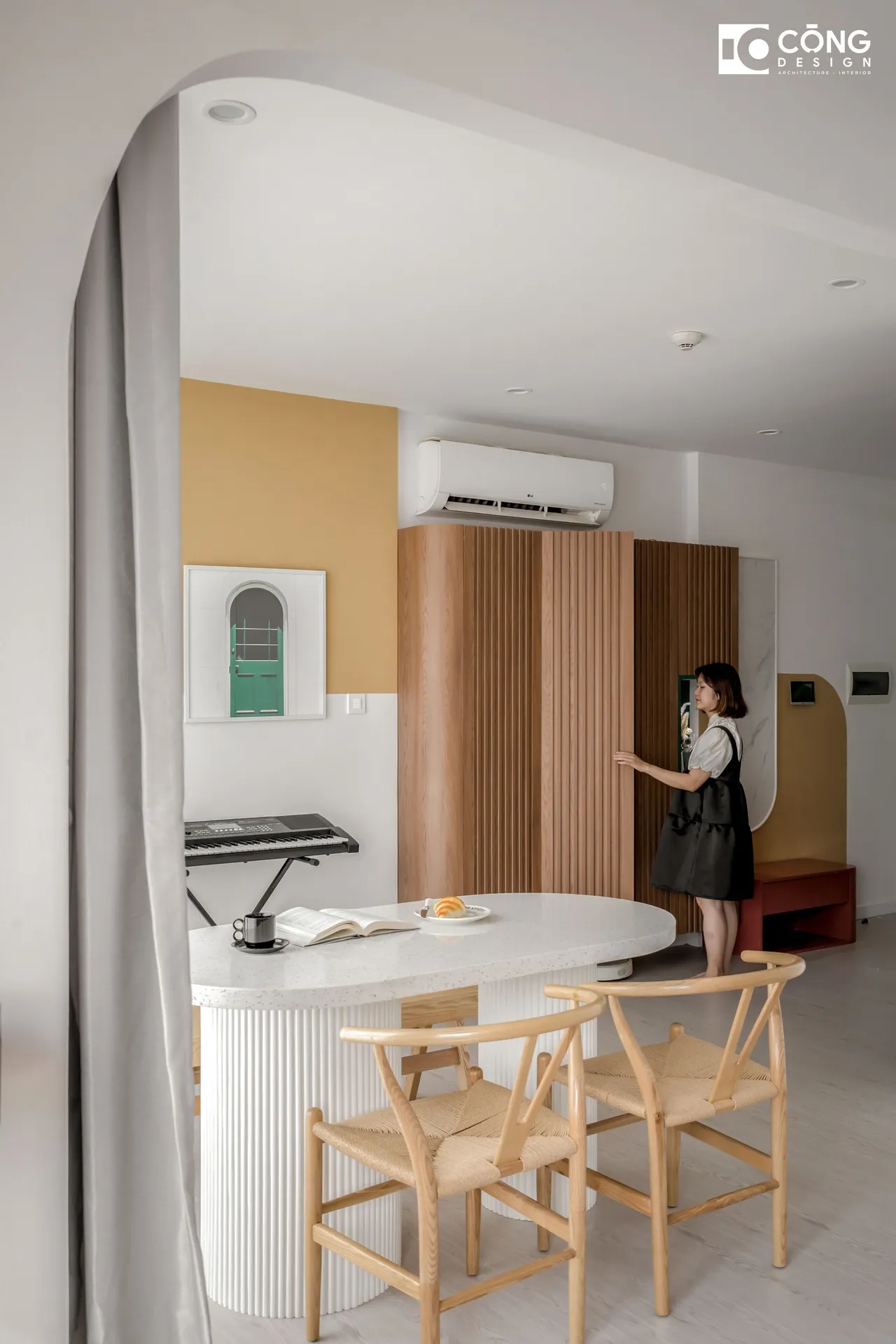 Hoàn thiện nội thất phòng ăn Căn hộ S503 Vinhomes Grand Park phong cách Tối giản Minimalist, phong cách Color Block