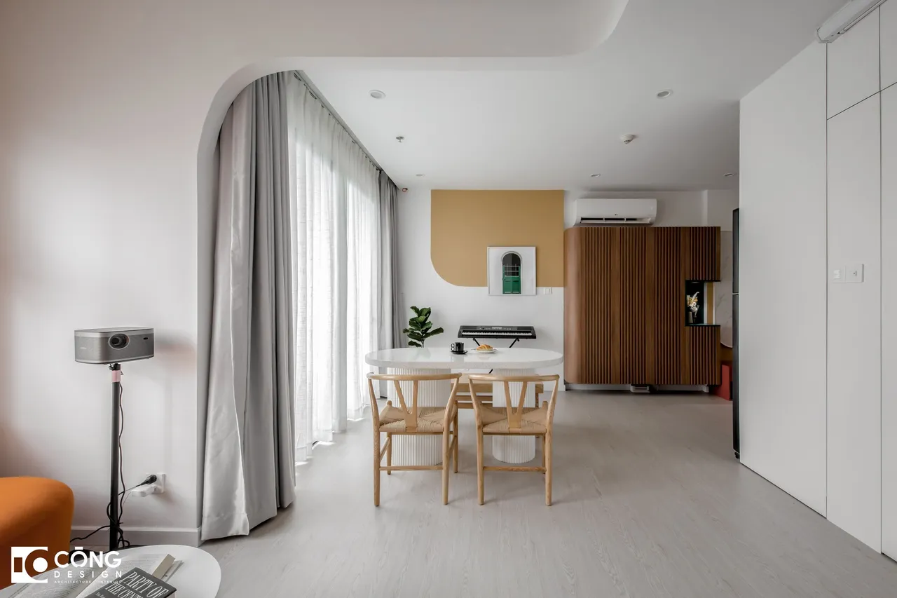 Hoàn thiện nội thất phòng ăn Căn hộ S503 Vinhomes Grand Park phong cách Tối giản Minimalist, phong cách Color Block