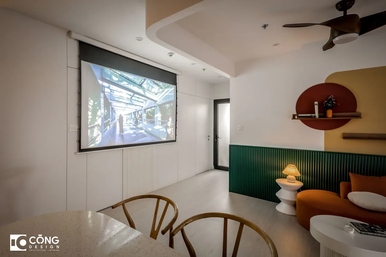 Hoàn thiện nội thất phòng khách Căn hộ S503 Vinhomes Grand Park phong cách Tối giản Minimalist, phong cách Color Block