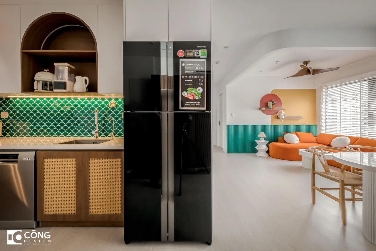 Hoàn thiện nội thất nhà bếp Căn hộ S503 Vinhomes Grand Park phong cách Tối giản Minimalist, phong cách Color Block