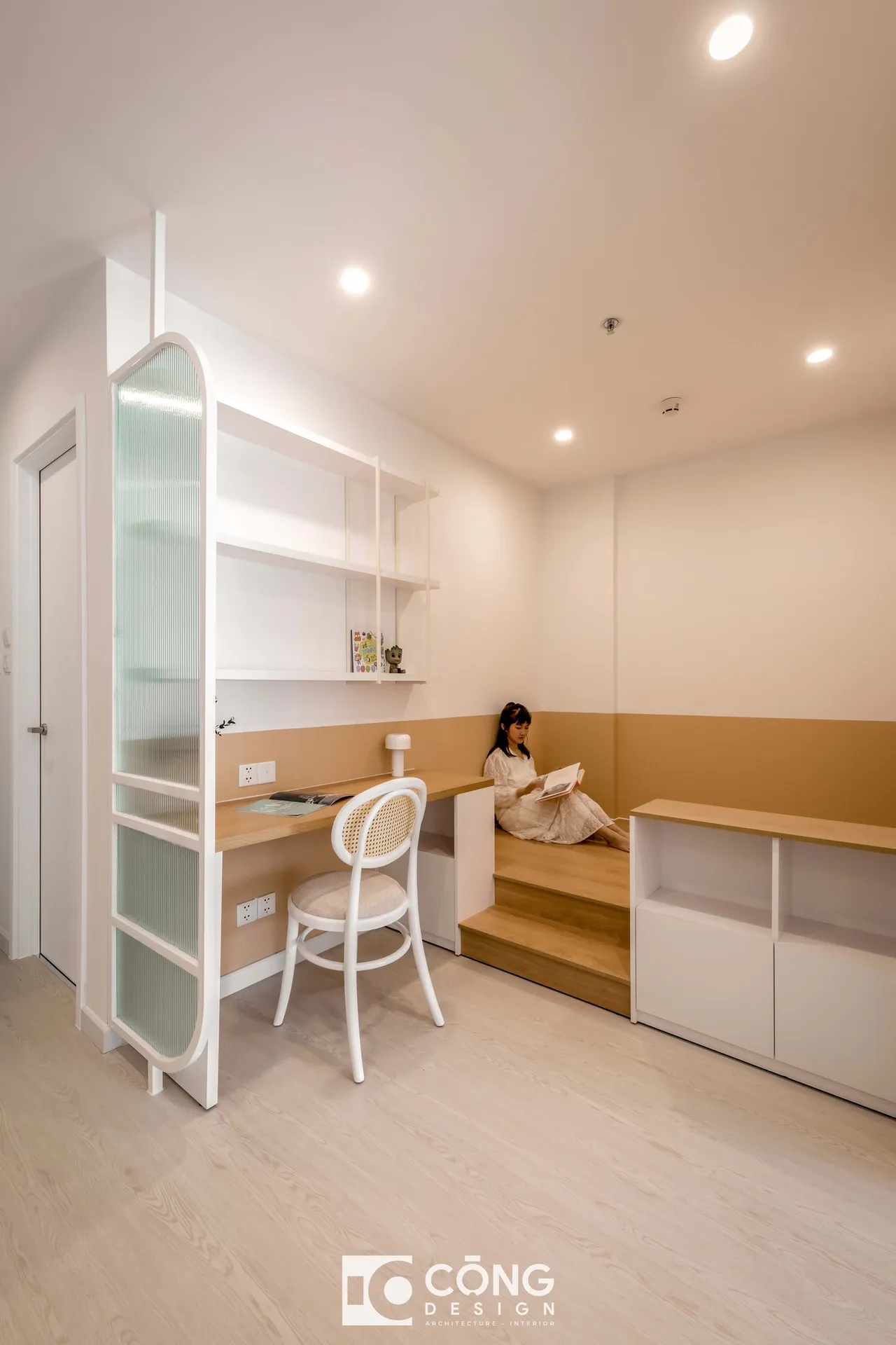 Hoàn thiện nội thất khu vực làm việc, thư giãn Căn hộ S1001 Vinhomes Grand Park phong cách Tối giản Minimalist