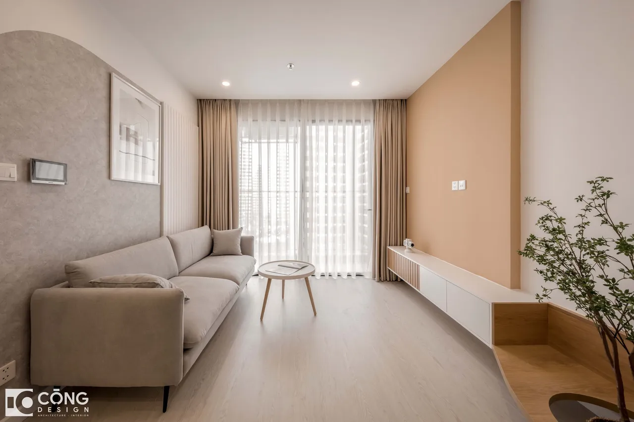 Hoàn thiện nội thất phòng khách Căn hộ S1001 Vinhomes Grand Park phong cách Tối giản Minimalist