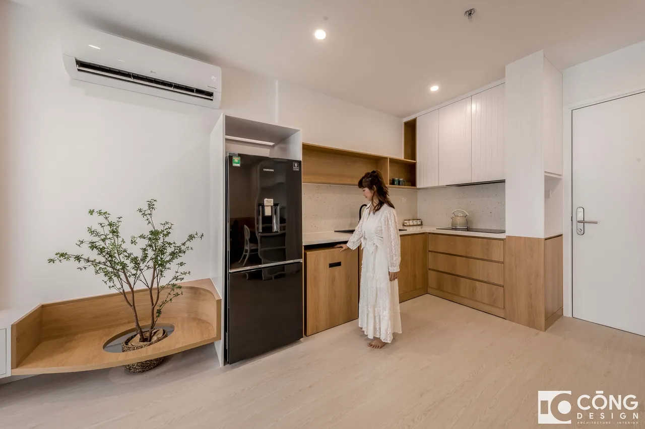 Hoàn thiện nội thất nhà bếp, phòng ăn Căn hộ S1001 Vinhomes Grand Park phong cách Tối giản Minimalist