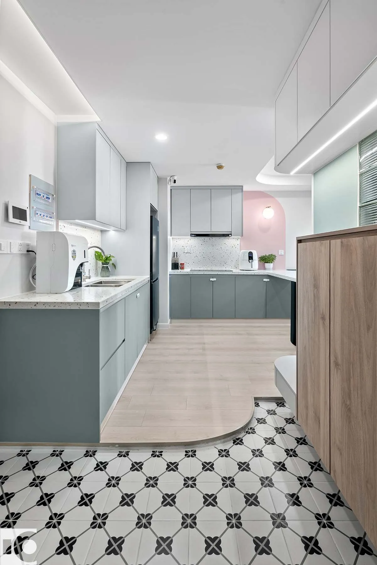Hoàn thiện nội thất nhà bếp Căn hộ G23 Saigon South Residences phong cách Tối giản Minimalist