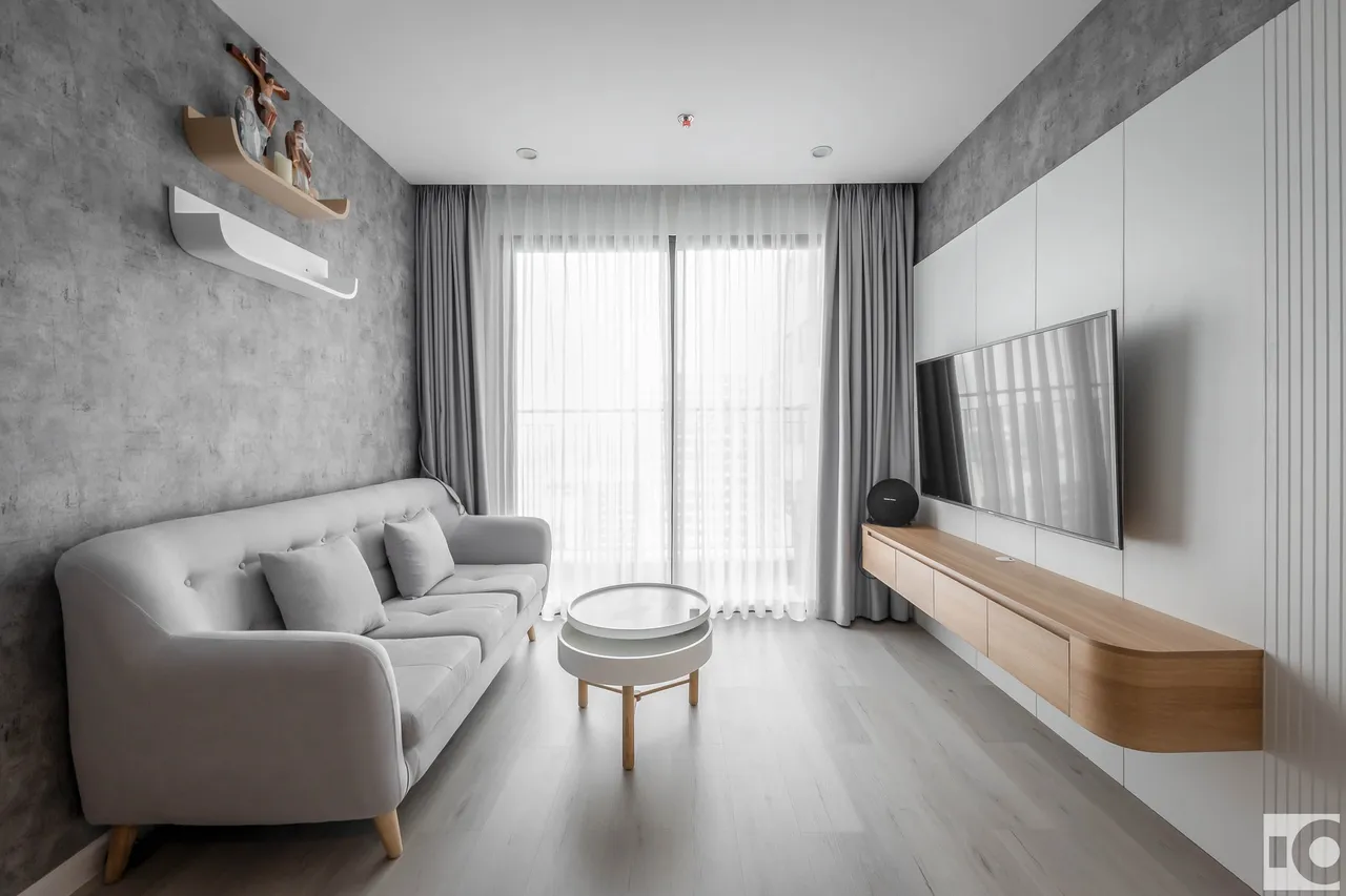 Hoàn thiện nội thất phòng khách Căn hộ S107 Vinhomes Grand Park phong cách Tối giản Minimalist