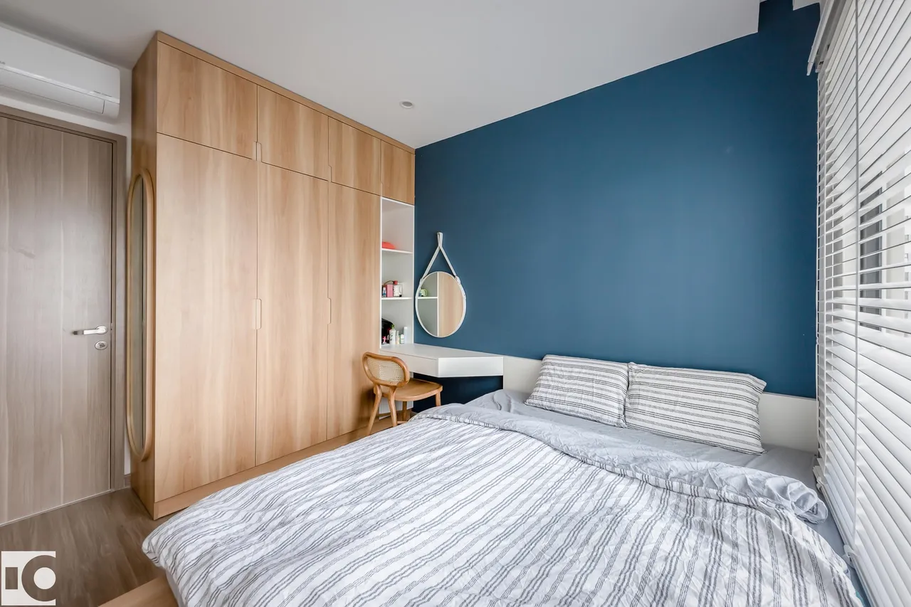 Hoàn thiện nội thất phòng ngủ Căn hộ S107 Vinhomes Grand Park phong cách Tối giản Minimalist, phong cách Color Block
