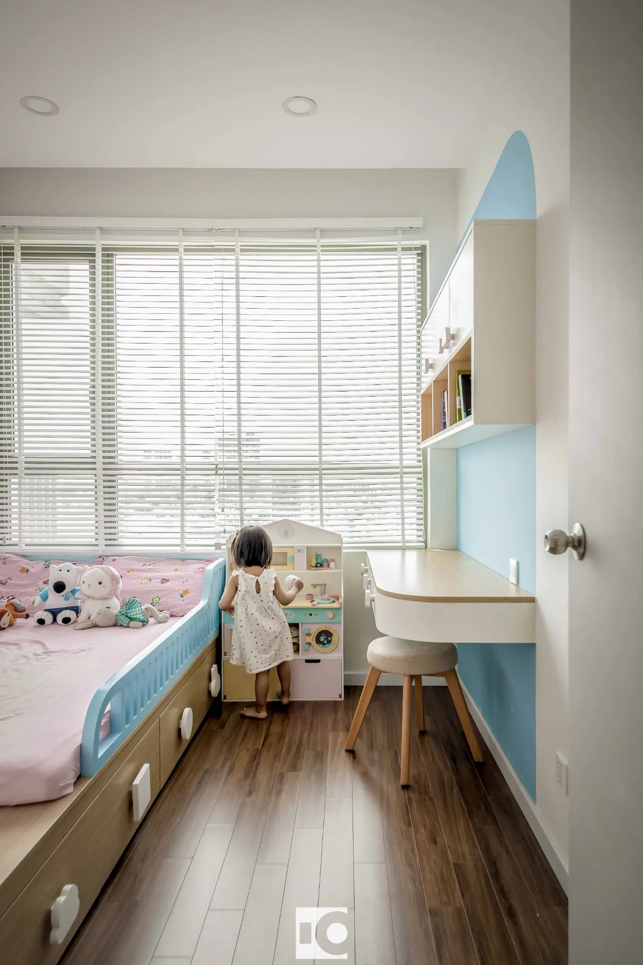 Hoàn thiện nội thất phòng ngủ cho bé Căn hộ The Riviera Point Quận 7 phong cách Tối giản Minimalist, phong cách Color Block