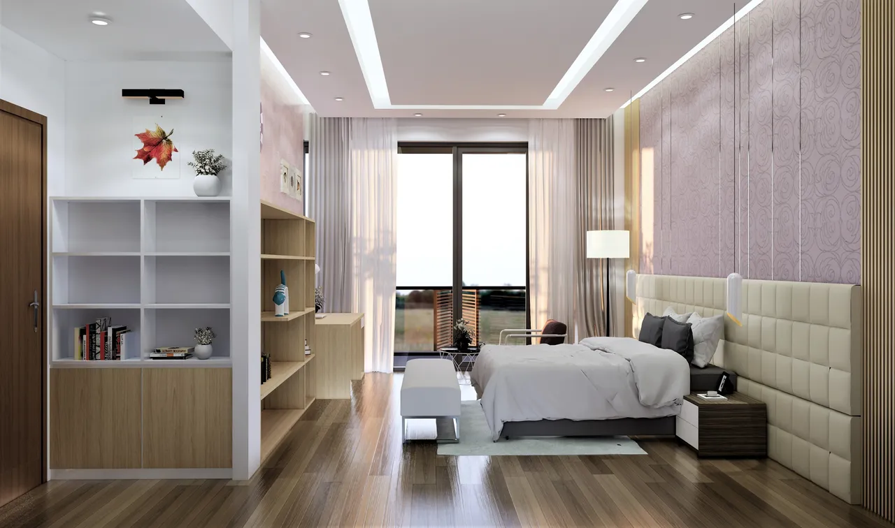 Concept nội thất phòng ngủ Nhà phố Quận 2 phong cách hiện đại Modern