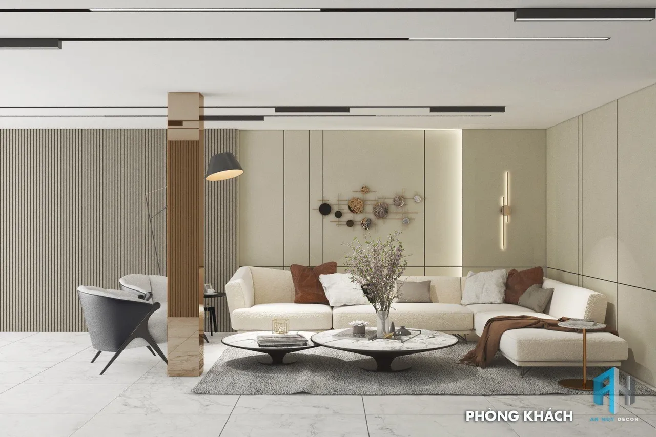 Concept nội thất phòng khách Nhà phố Cai Lậy, Tiền Giang phong cách Hiện đại Modern