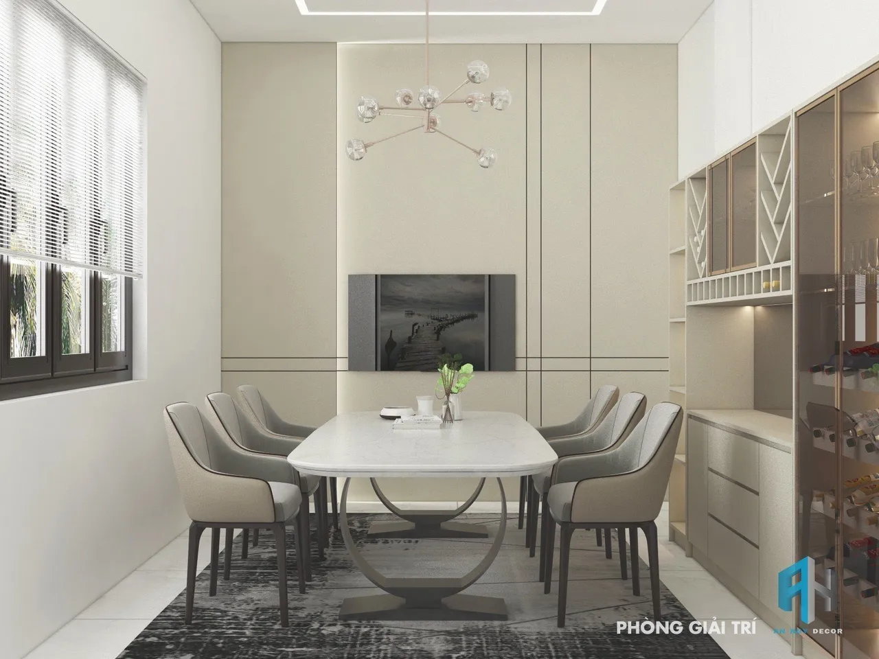 Concept nội thất phòng ăn Nhà phố Cai Lậy, Tiền Giang phong cách Hiện đại Modern