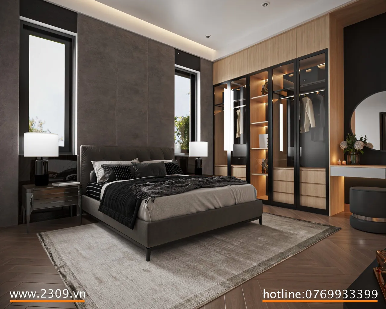Concept nội thất phòng ngủ Biệt thự vườn Đường Bùi Tá Hán phong cách hiện đại Modern