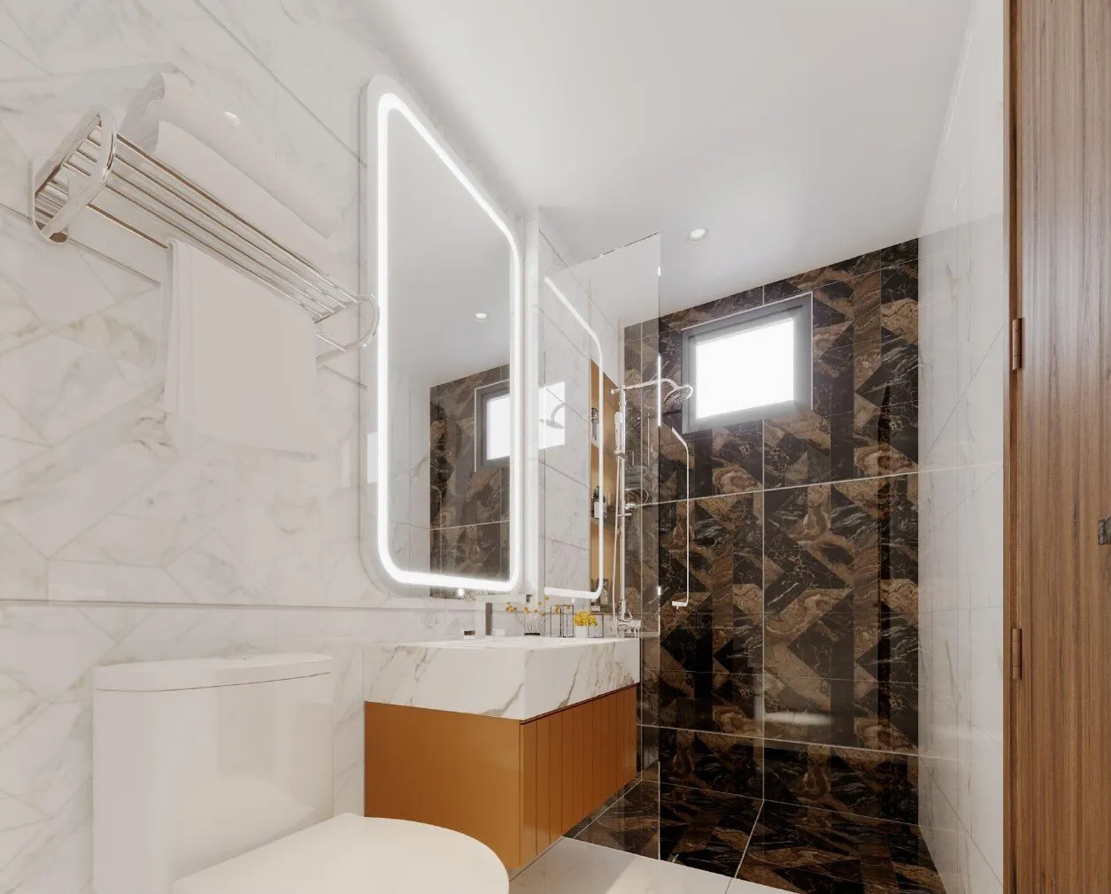 Concept nội thất phòng tắm, nhà vệ sinh Biệt thự Long Thành phong cách hiện đại Modern