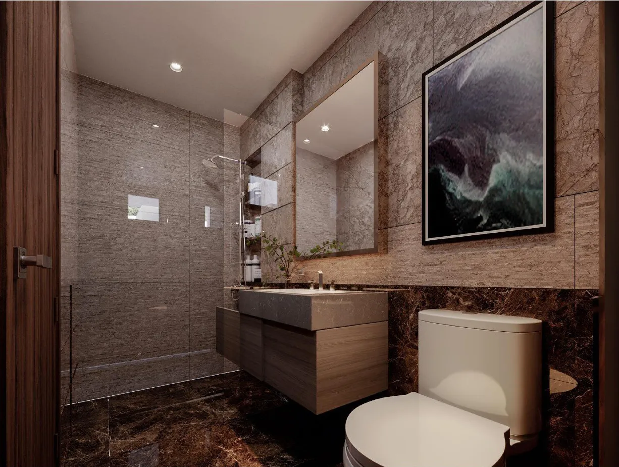 Concept nội thất phòng tắm, nhà vệ sinh Biệt thự Long Thành phong cách hiện đại Modern