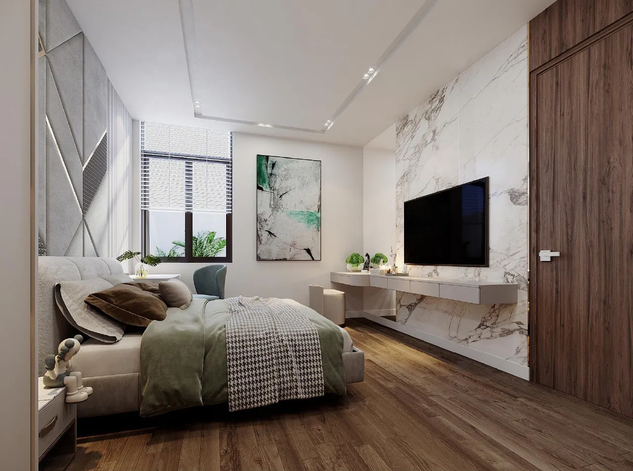 Concept nội thất phòng ngủ Biệt thự Long Thành phong cách hiện đại Modern