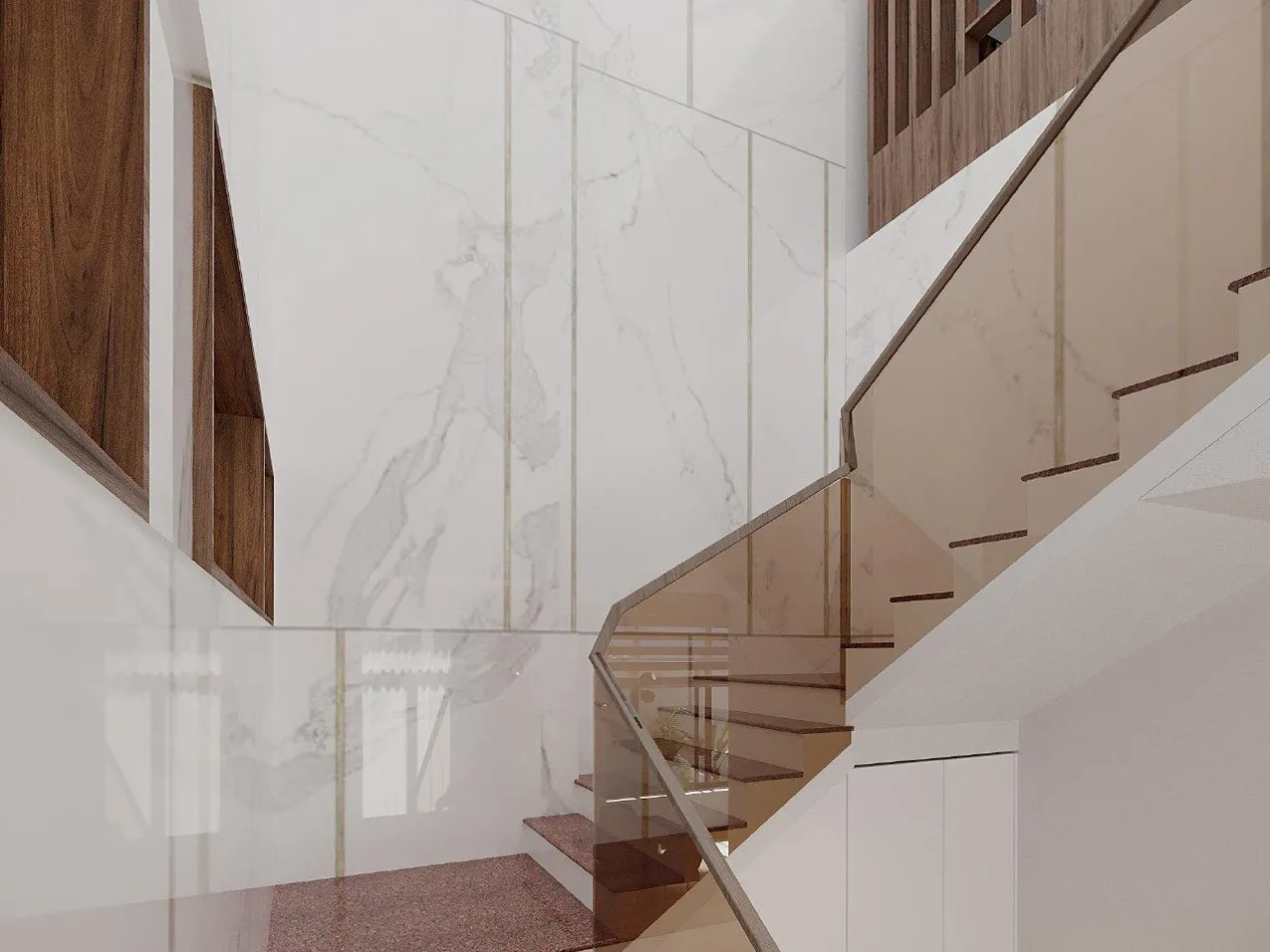 Concept nội thất cầu thang Biệt thự Long Thành phong cách hiện đại Modern