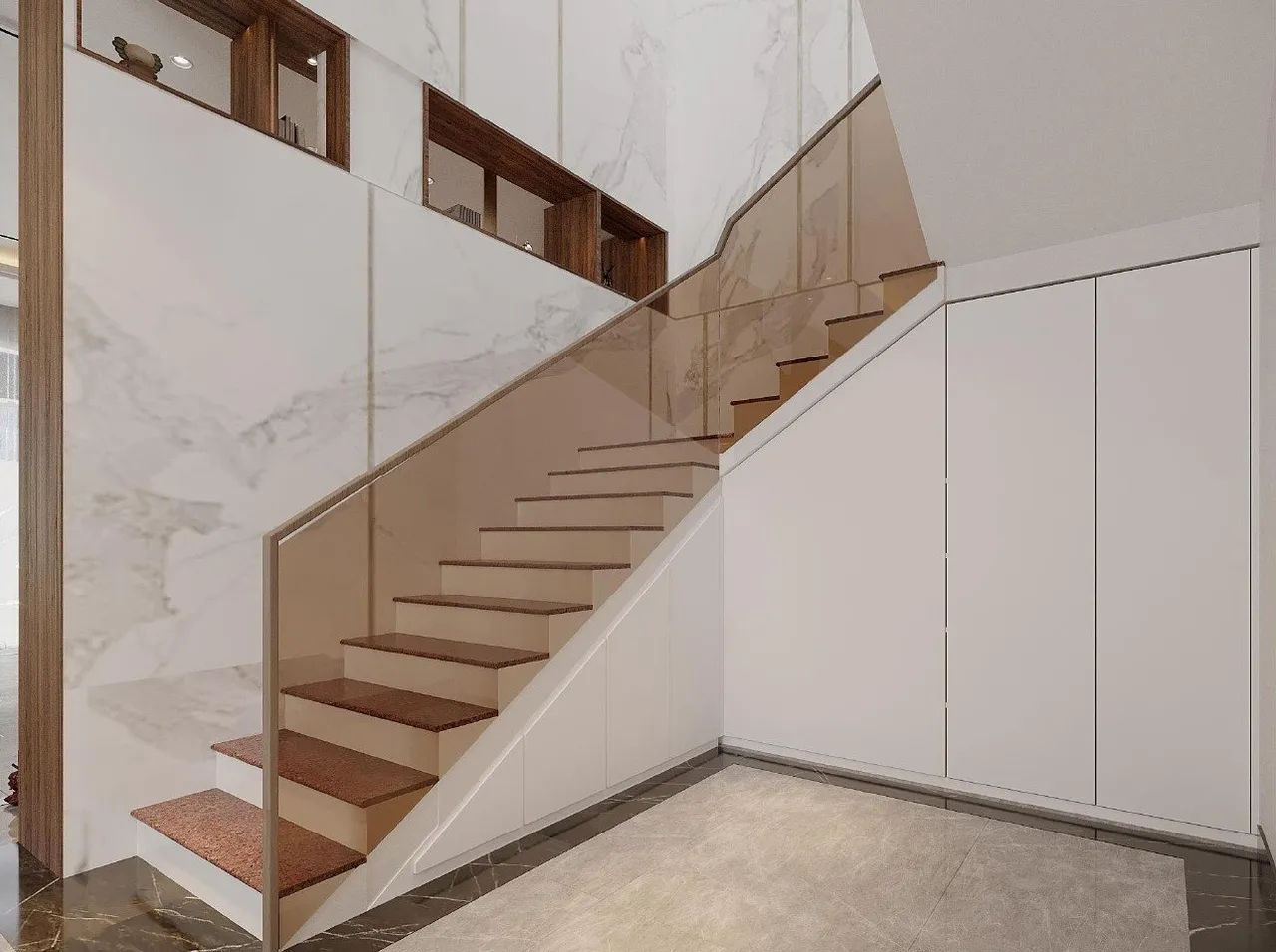 Concept nội thất cầu thang Biệt thự Long Thành phong cách hiện đại Modern