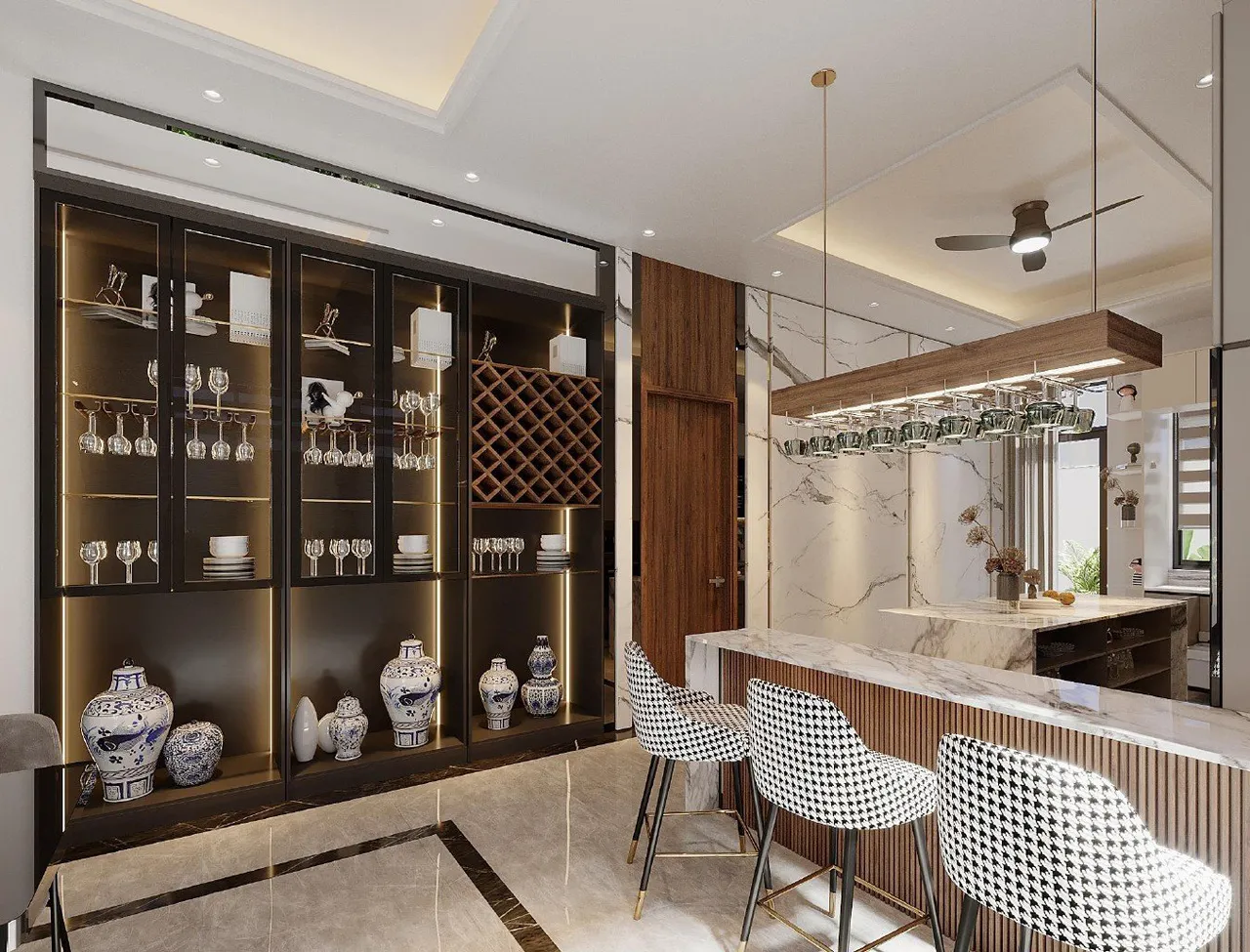 Concept nội thất quầy bar Biệt thự Long Thành phong cách hiện đại Modern