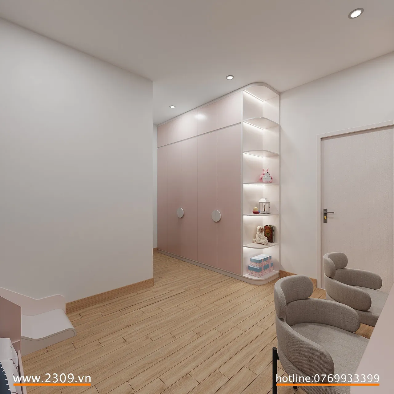 Concept nội thất phòng ngủ cho bé Nhà phố Him Lam Phú Đông phong cách hiện đại Modern