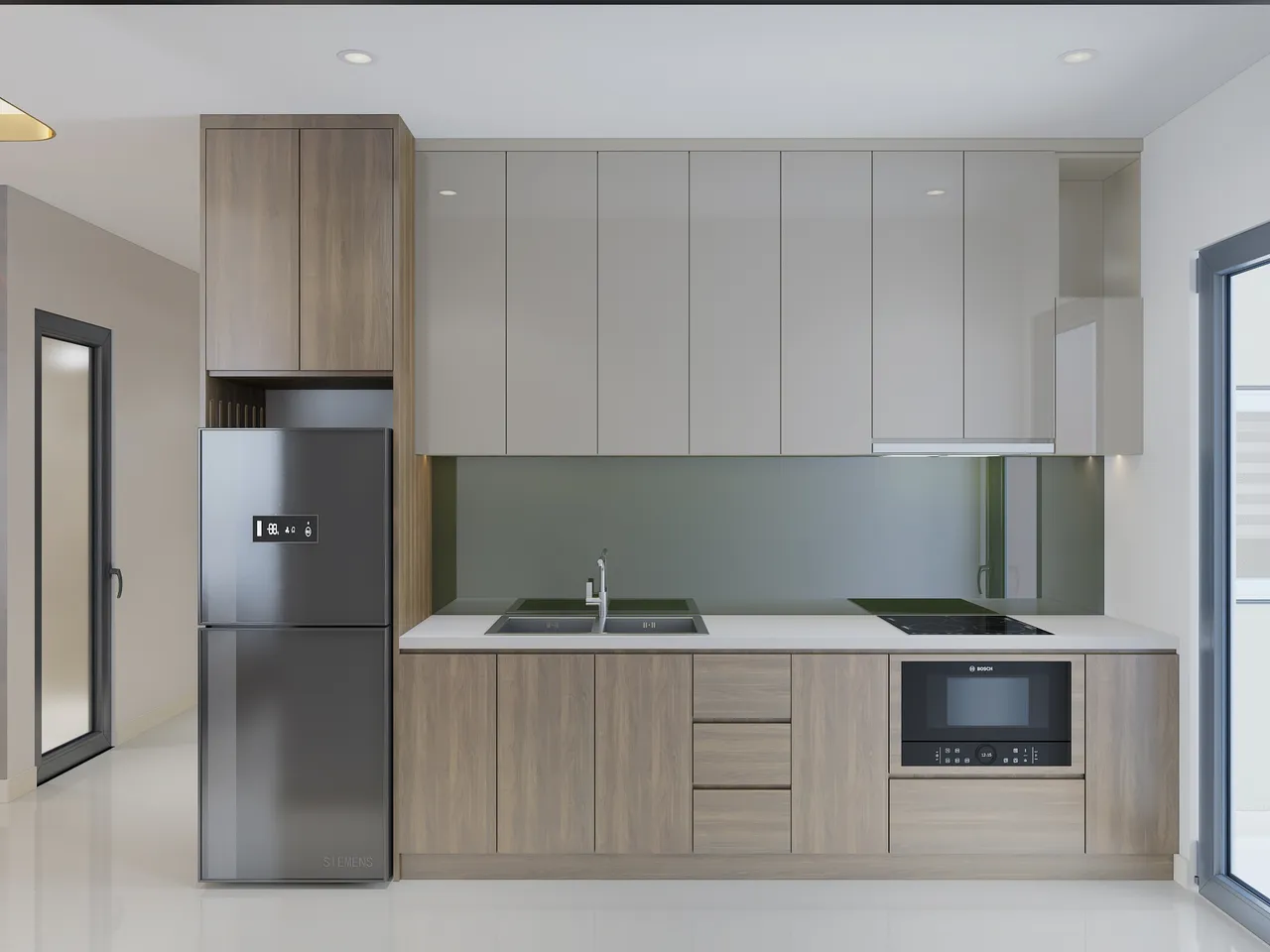 Concept nội thất nhà bếp Căn hộ tại Quận 7 phong cách hiện đại Modern