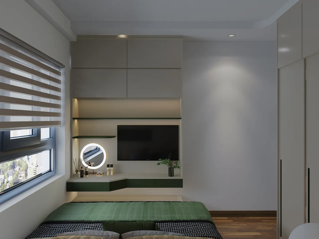 Concept nội thất phòng ngủ master Căn hộ tại Quận 7 phong cách hiện đại Modern