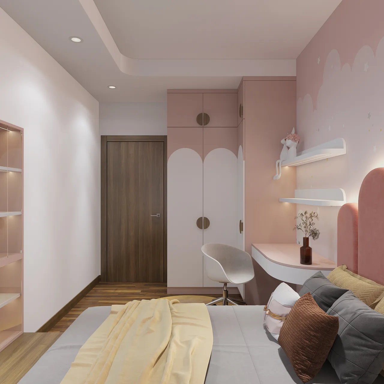 Concept nội thất phòng ngủ cho bé Căn hộ tại Quận 7 phong cách hiện đại Modern
