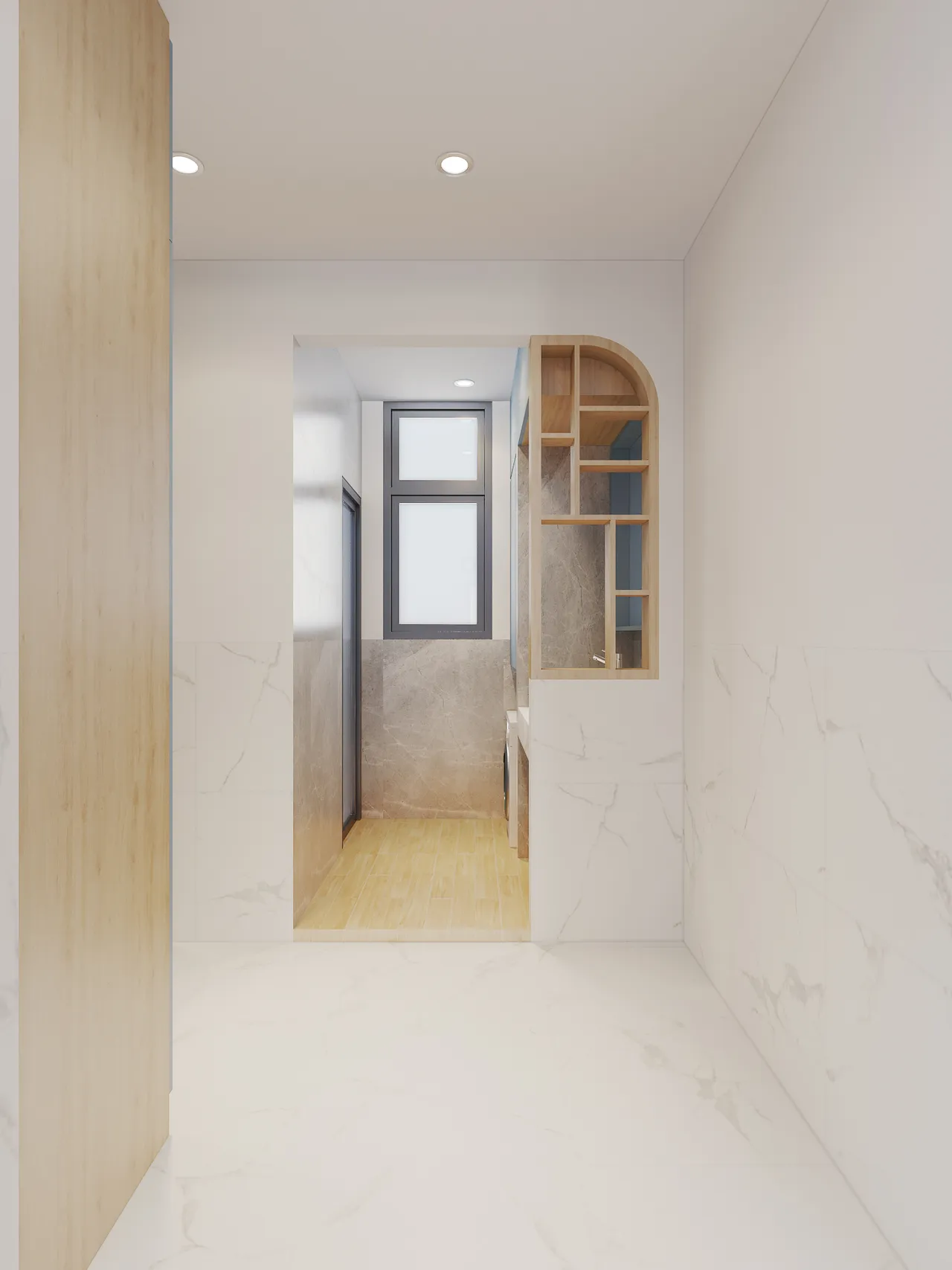 Concept nội thất phòng giặt Nhà phố Ngã 4 Bình Phước phong cách hiện đại Modern