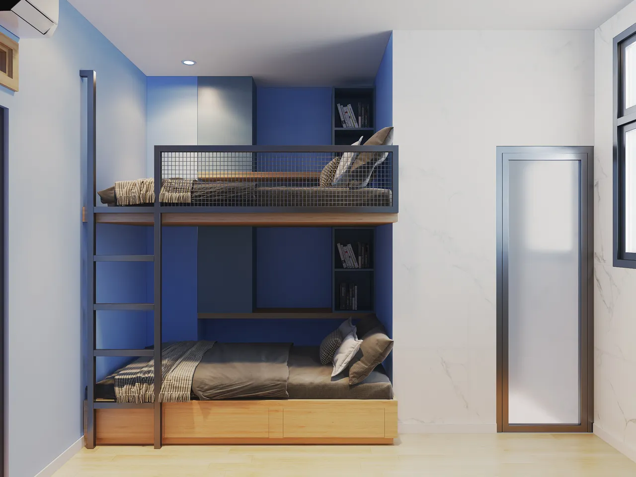 Concept nội thất phòng ngủ Nhà phố Ngã 4 Bình Phước phong cách hiện đại Modern